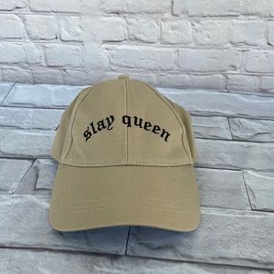 H&M divided Slay Queen tan hat one size